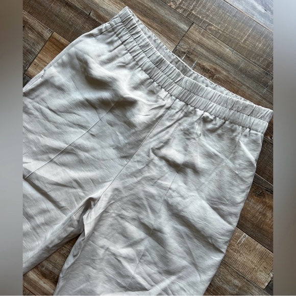 Zara cream tan high waisted elastic waistband pants sz XL NWT - Picture 5 of 6